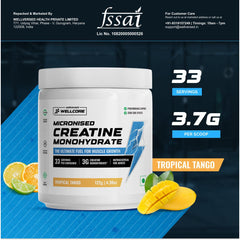 Wellcore Micronised Creatine Monohydrate Powder 122g Tropical Tango