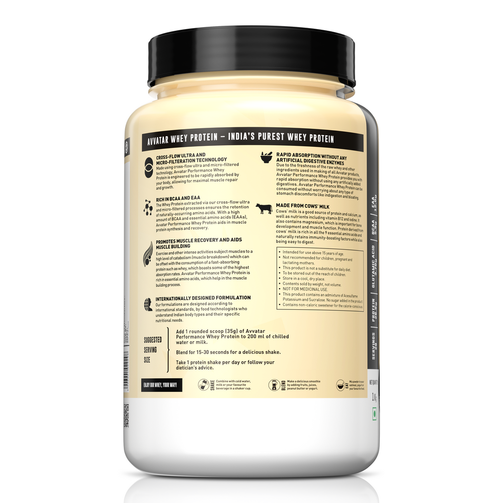 Avvatar 100% Performance Whey Protein Powder