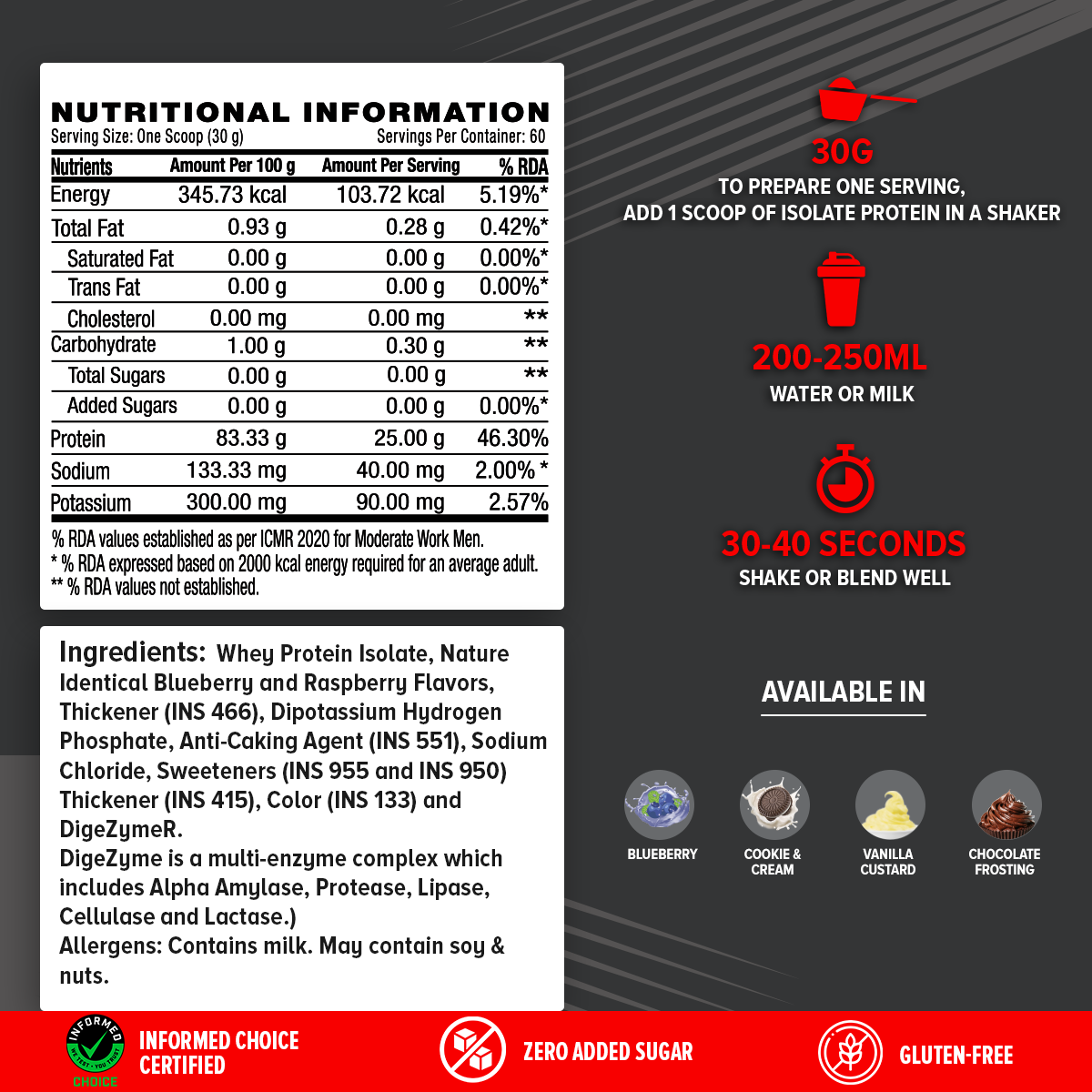 AMP Pure Isolate Whey Protein GNC