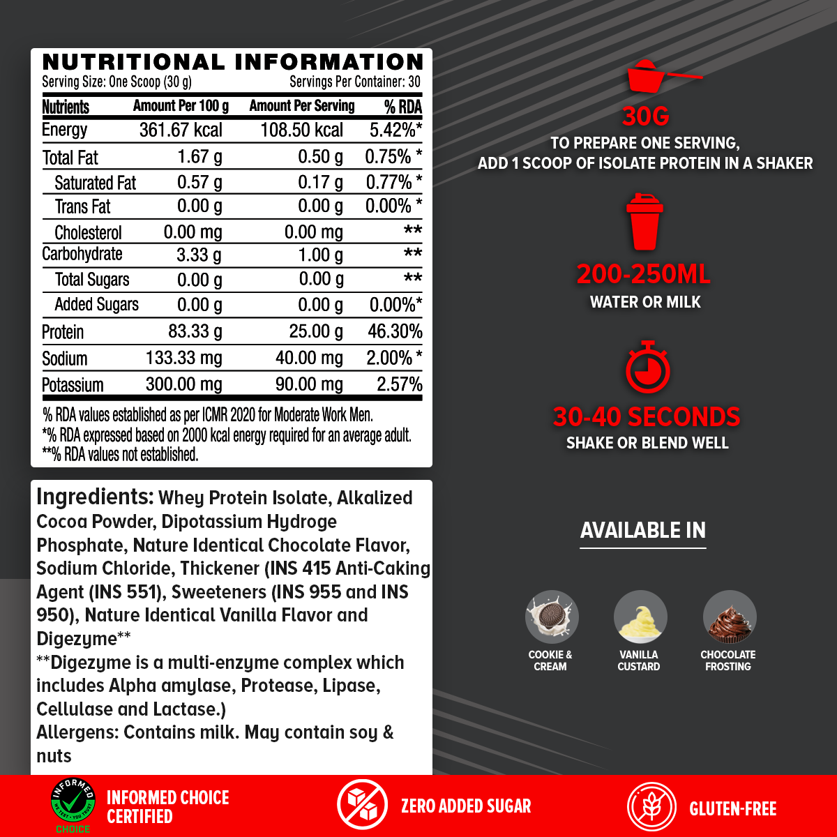 AMP Pure Isolate Whey Protein GNC