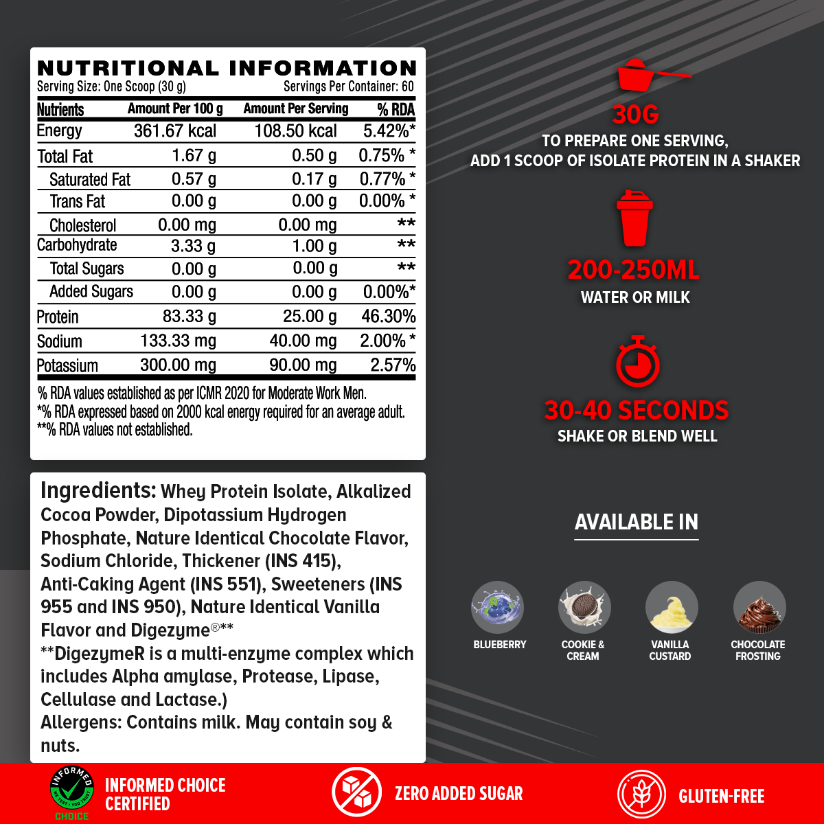 AMP Pure Isolate Whey Protein GNC