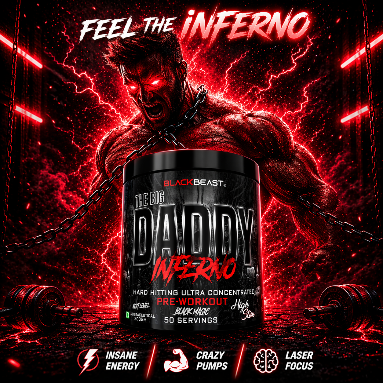 Black Beast The Big Daddy Inferno Preworkout Powder 300g