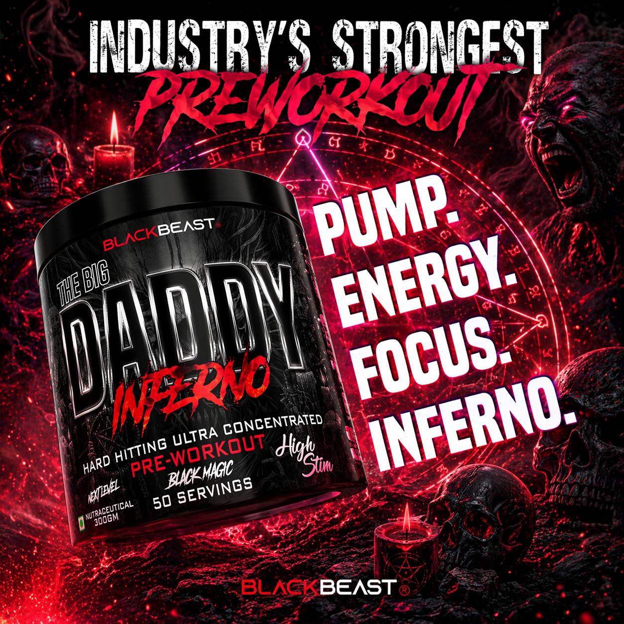 Black Beast The Big Daddy Inferno Preworkout Powder 300g