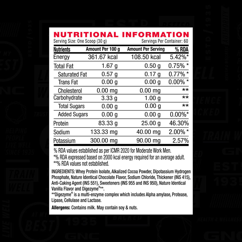 AMP Pure Isolate Whey Protein GNC