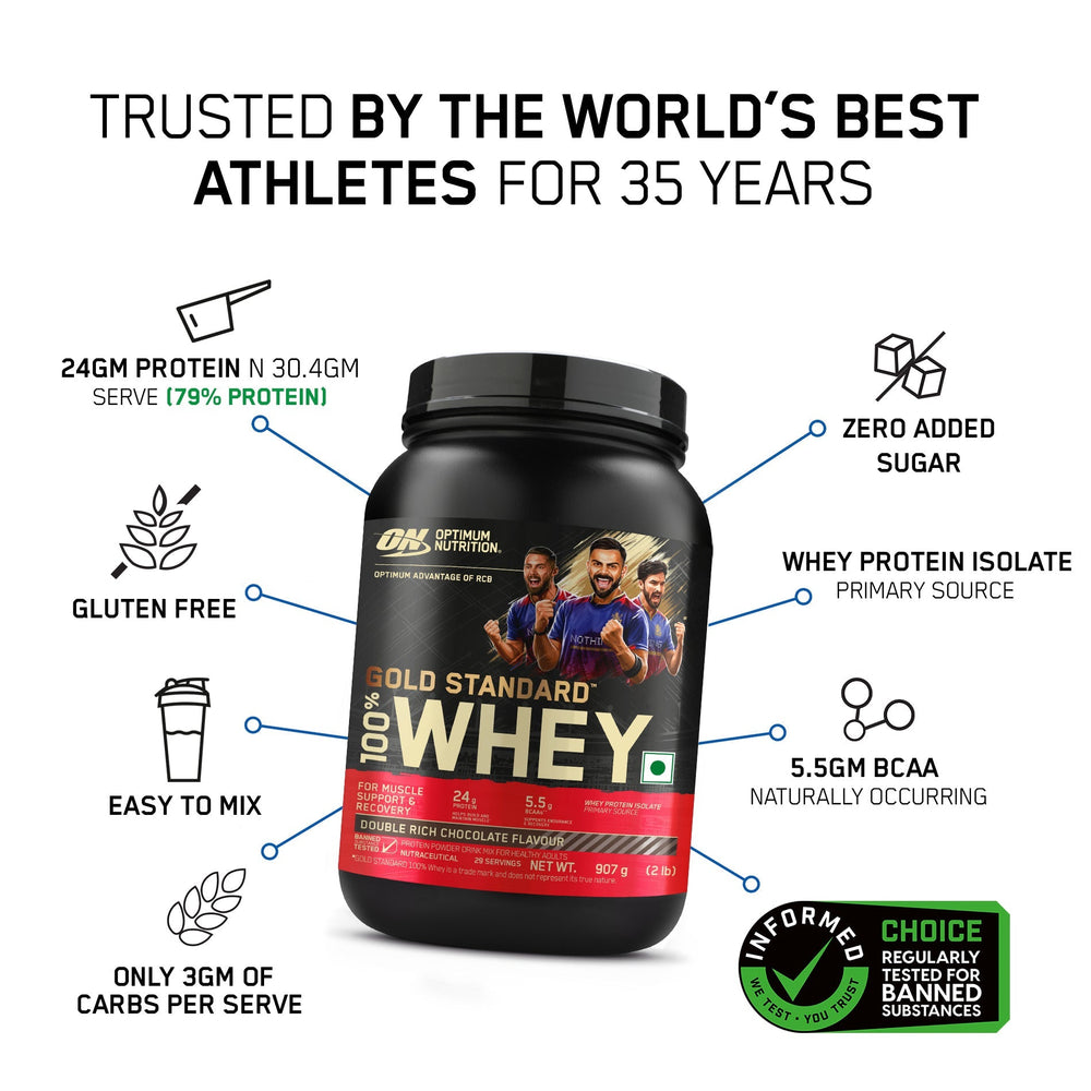 Optimum Nutrition Gold Standard 100% Whey Protein Double Rich Chocolate 907g