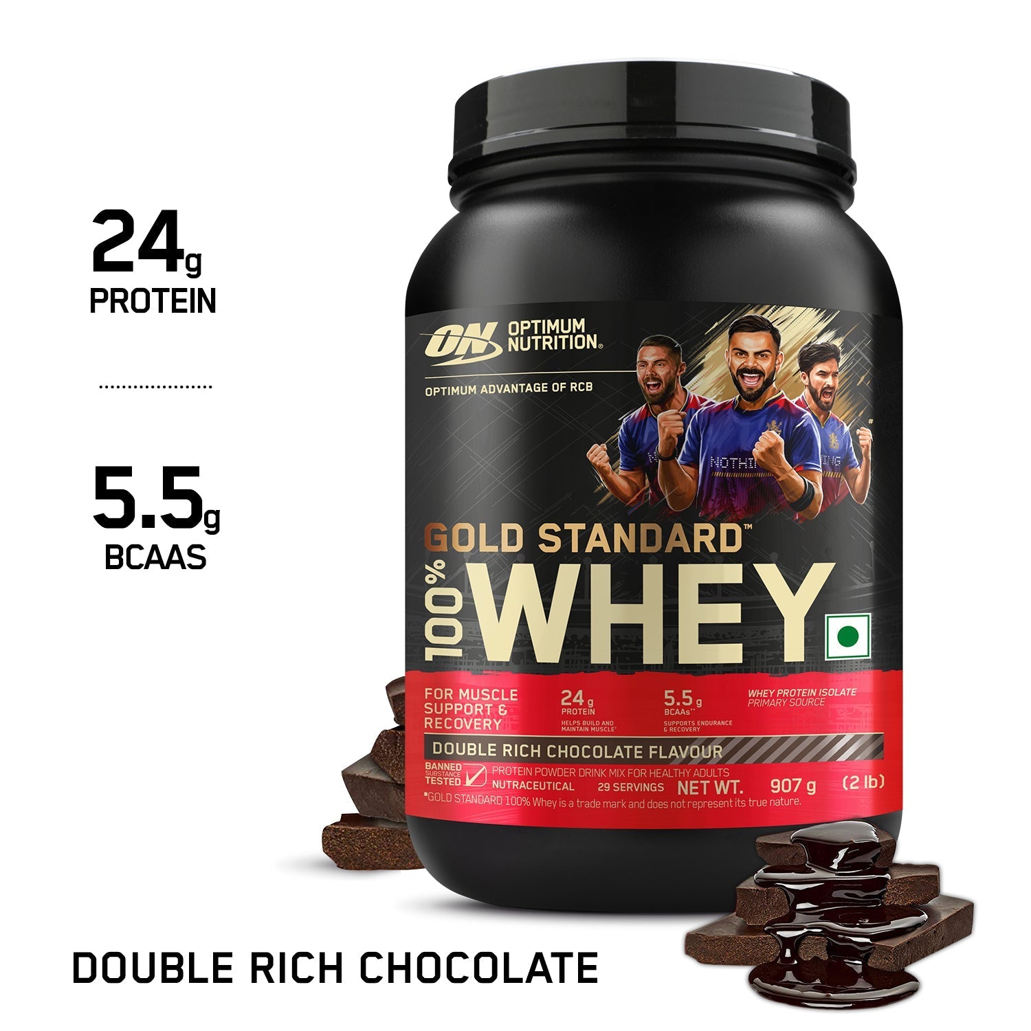 Optimum Nutrition Gold Standard 100% Whey Protein Double Rich Chocolate 907g