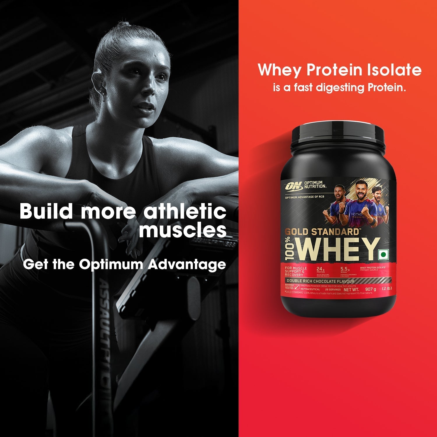 Optimum Nutrition Gold Standard 100% Whey Protein Double Rich Chocolate 907g