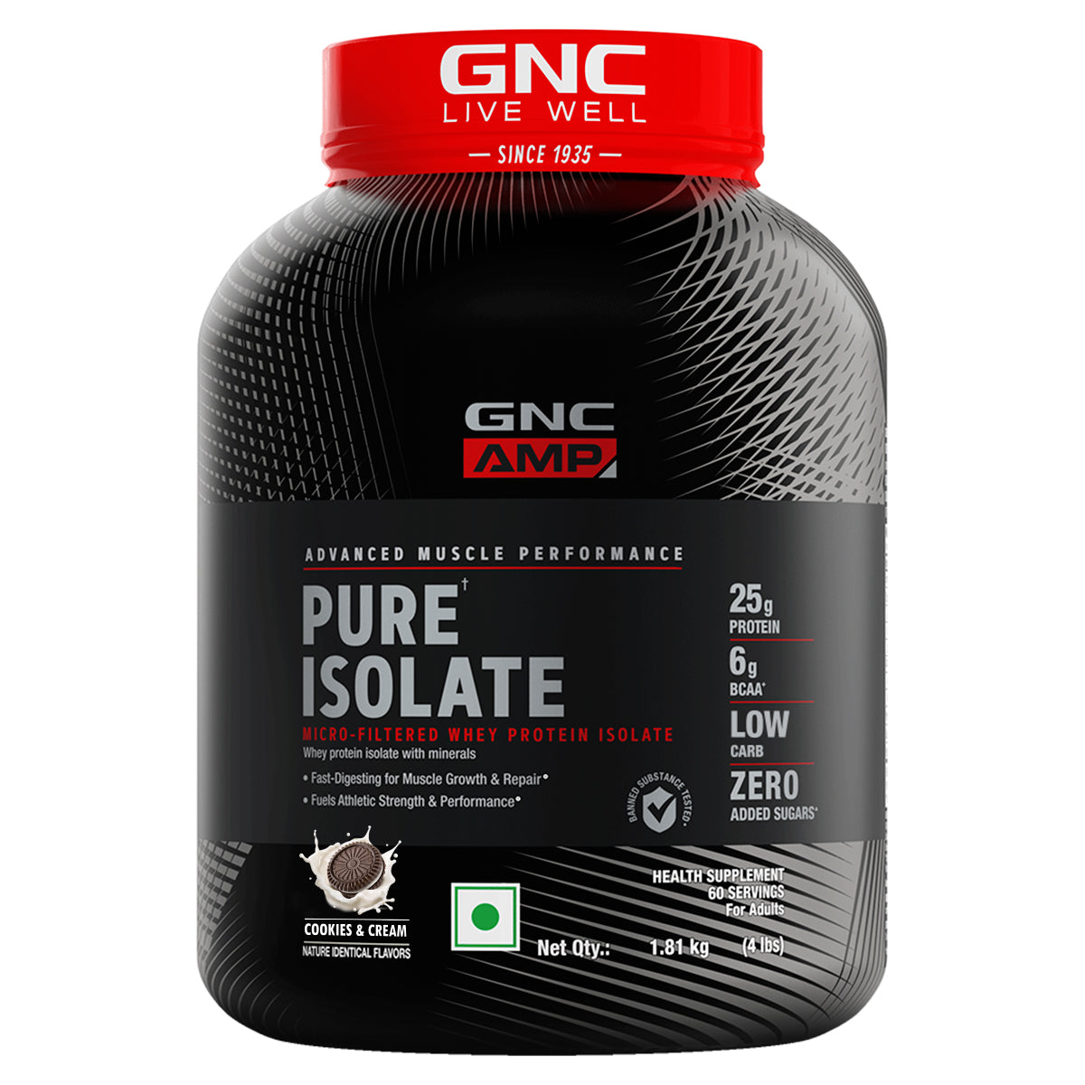 AMP Pure Isolate Whey Protein GNC