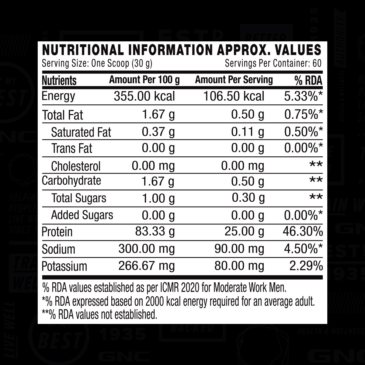 AMP Pure Isolate Whey Protein GNC