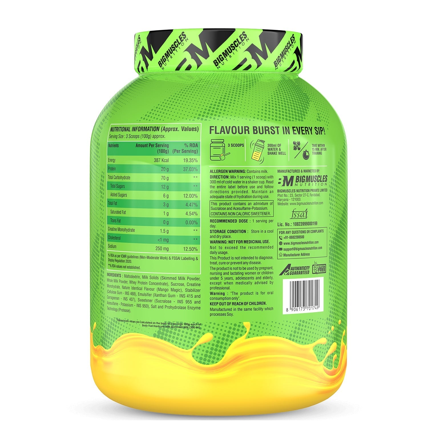Body Fuel Hardcore Mass Gainer BigMuscles Nutrition