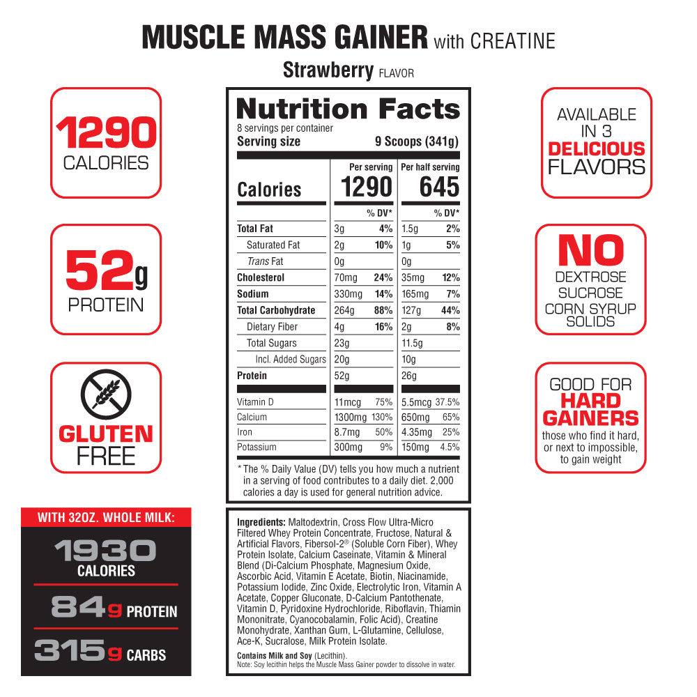 Labrada Muscle Mass Gainer Powder Protein Shake