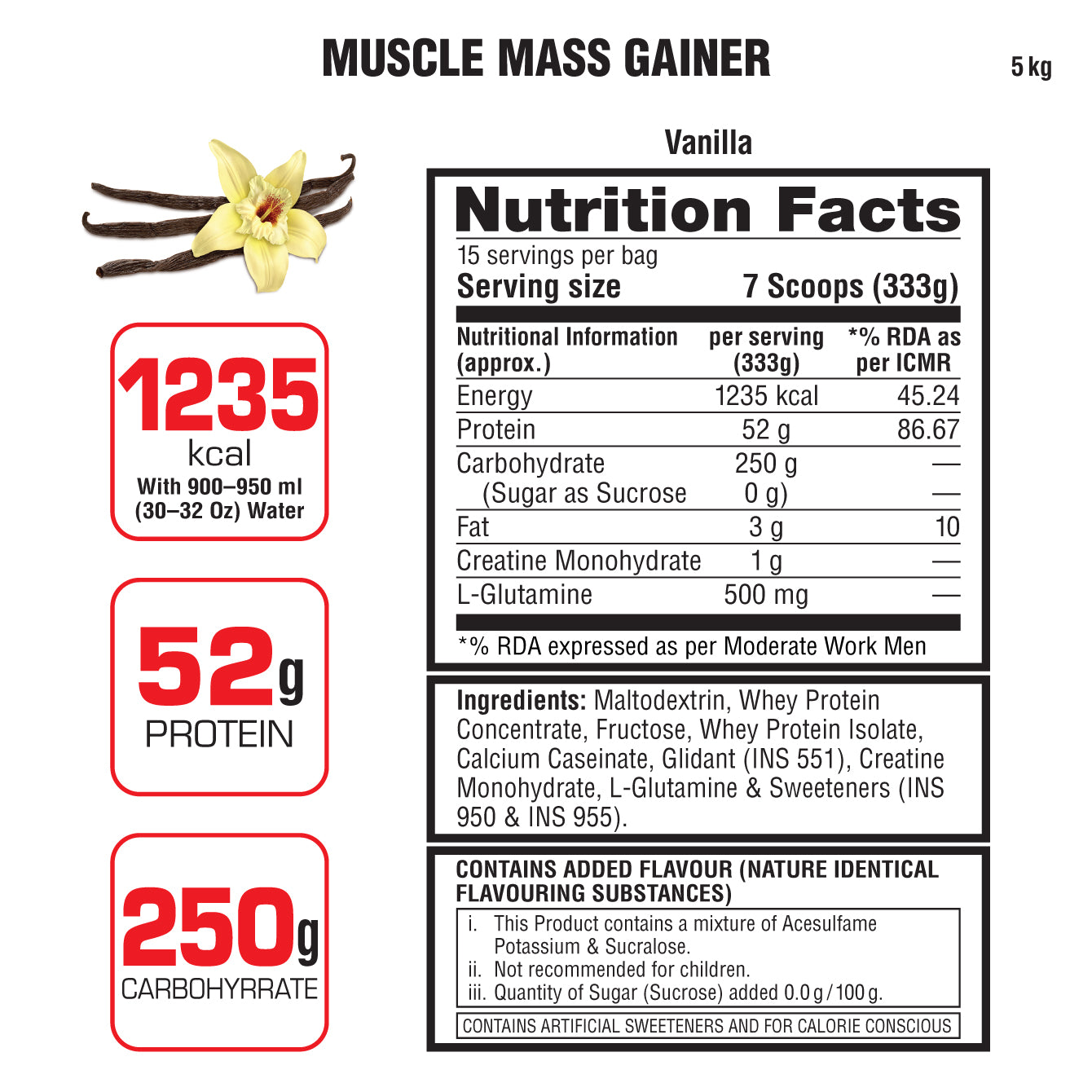 Labrada Muscle Mass Gainer Powder Protein Shake