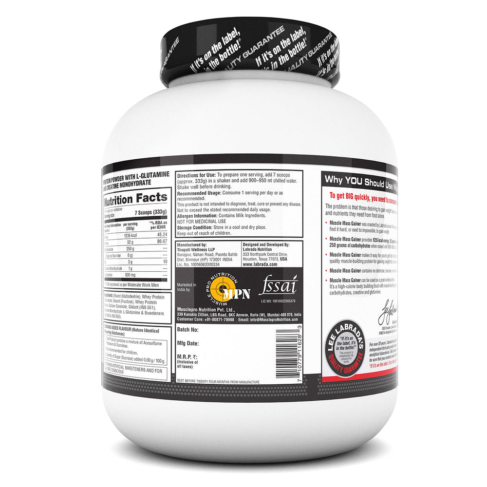 Labrada Muscle Mass Gainer Powder Protein Shake