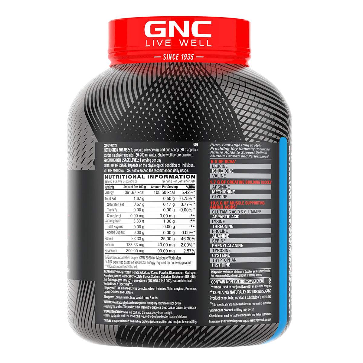 AMP Pure Isolate Whey Protein GNC