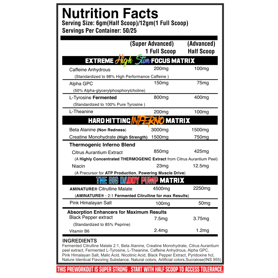 Black Beast The Big Daddy Inferno Preworkout Powder 300g