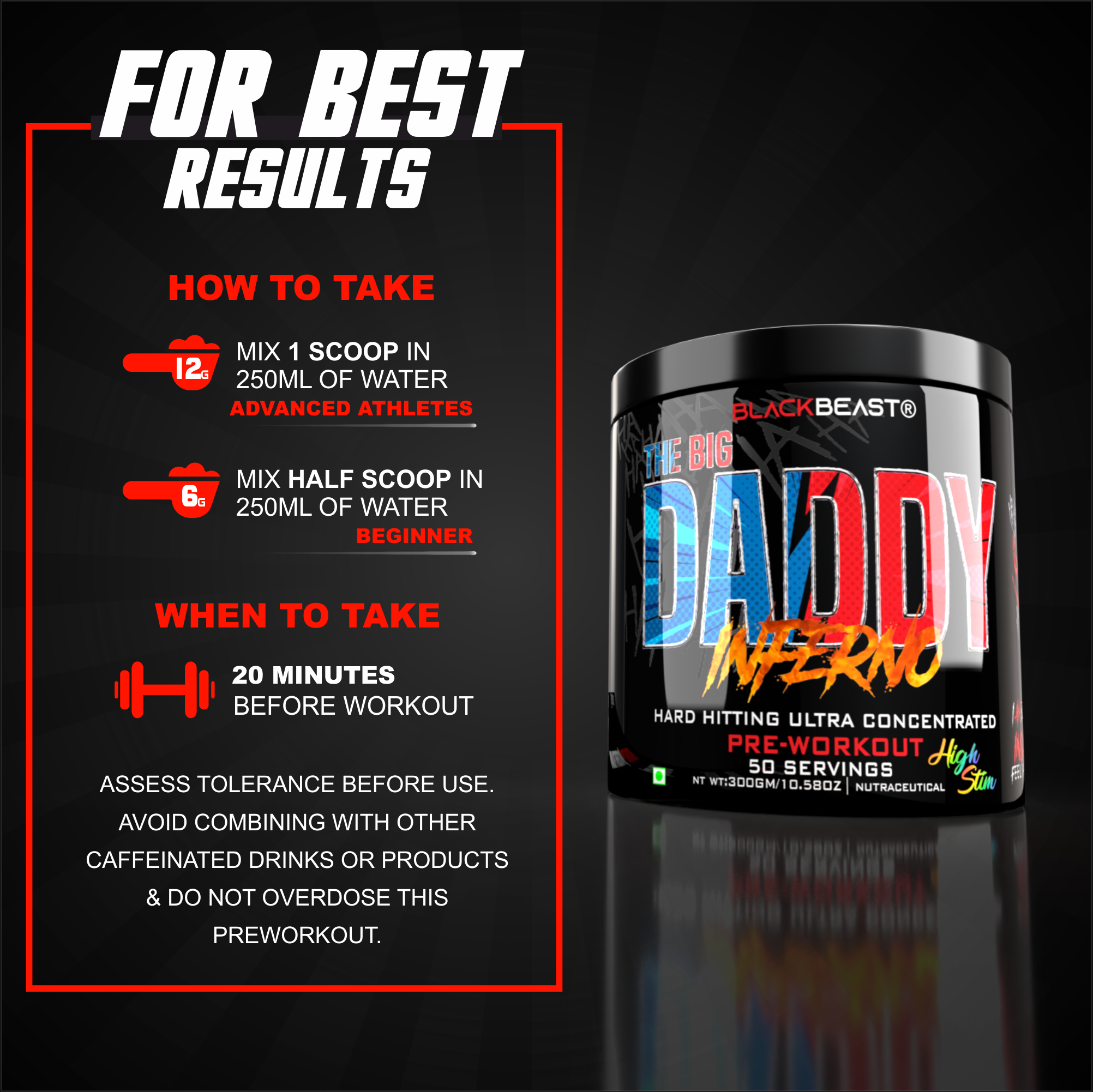 Black Beast The Big Daddy Inferno Preworkout Powder 300g