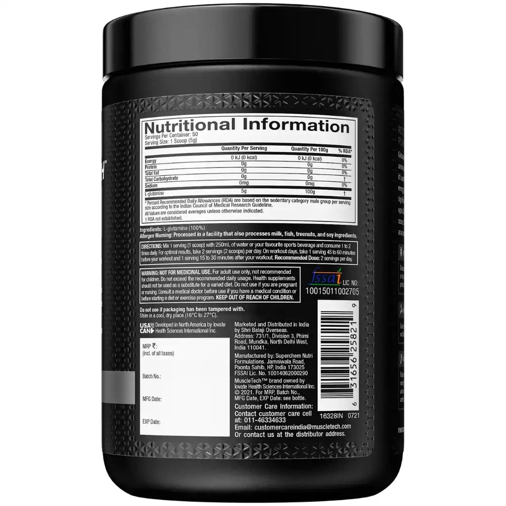 Platinum Glutamine Unflavoured 250 g MuscleTech