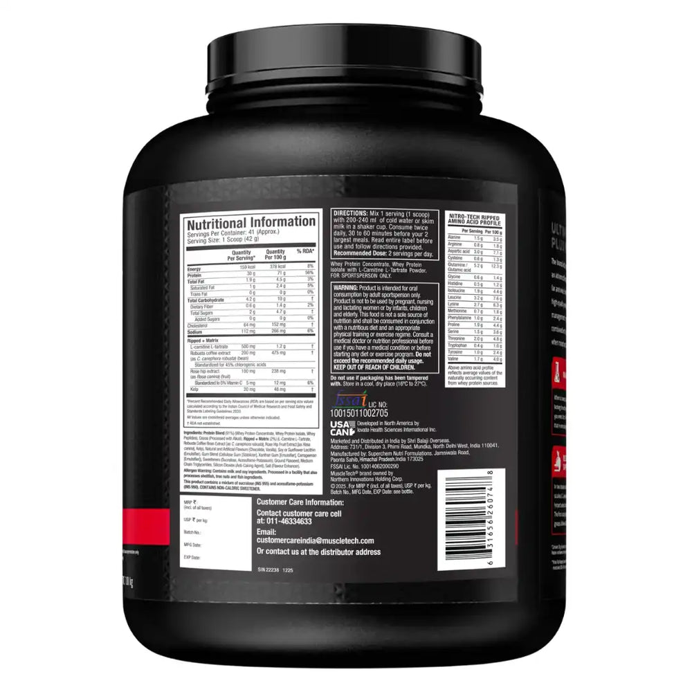 NitroTech Ripped Whey Protein MuscleTech