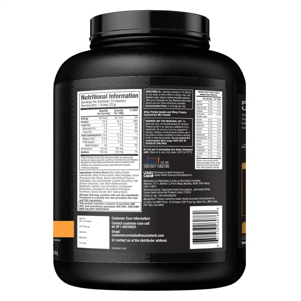 NitroTech Whey Gold Protein Powder MuscleTech