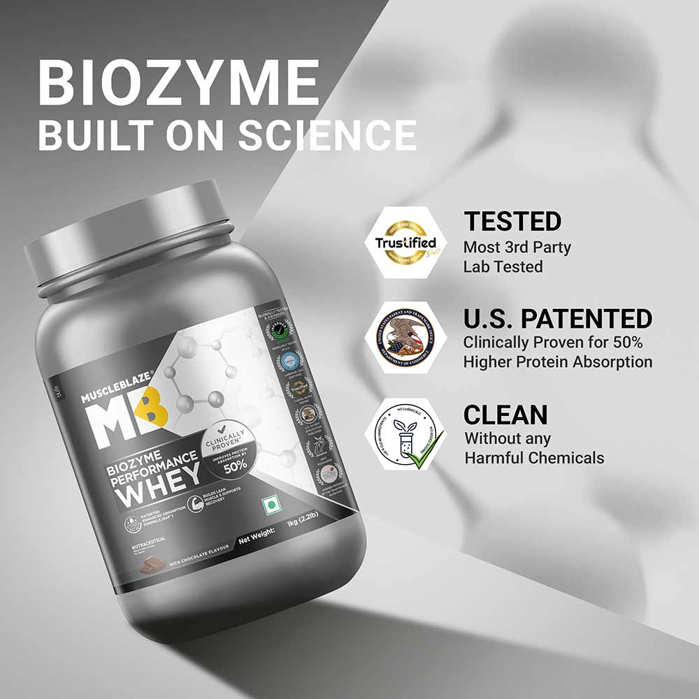MuscleBlaze Biozyme Performance Whey Protein Powder