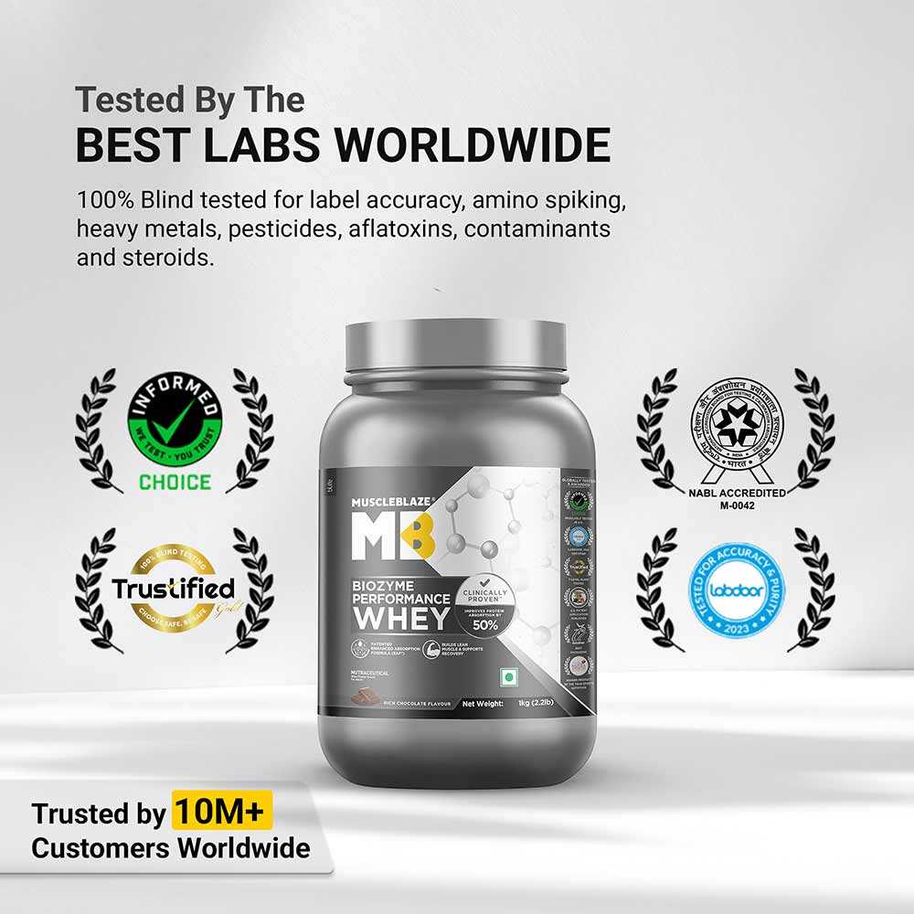 MuscleBlaze Biozyme Performance Whey Protein Powder