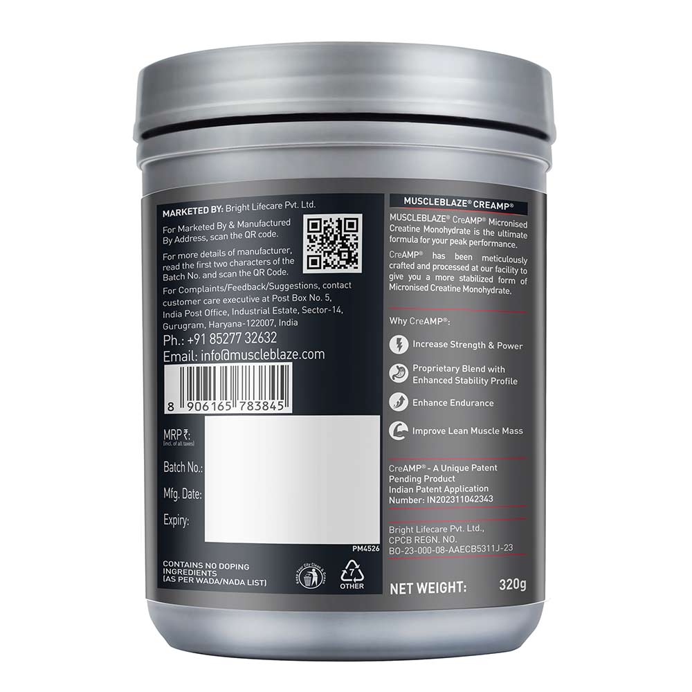 MuscleBlaze CreAMP Creatine Monohydrate Powder