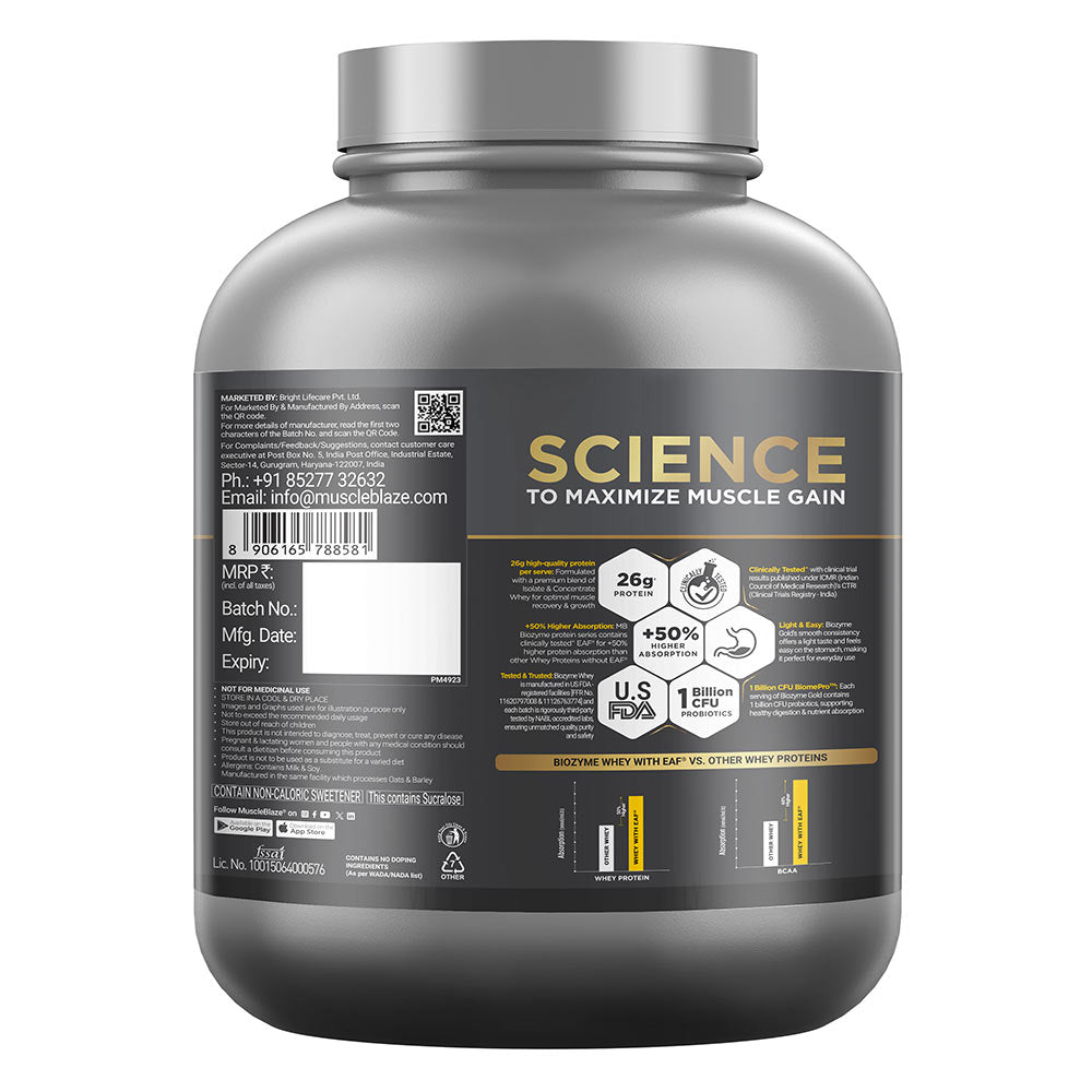 Biozyme Gold 100% Whey MuscleBlaze 2 kg