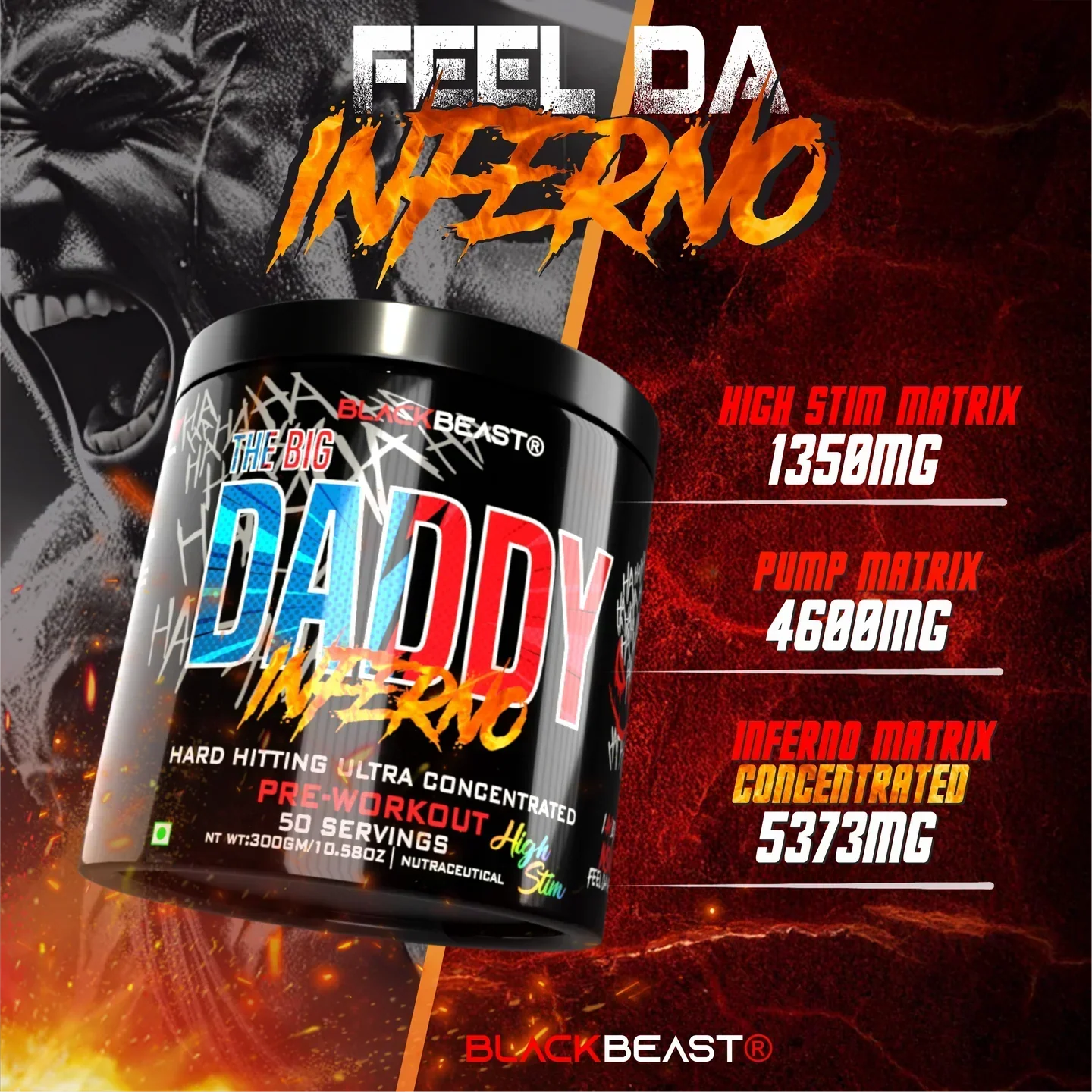 Black Beast The Big Daddy Inferno Preworkout Powder 300g