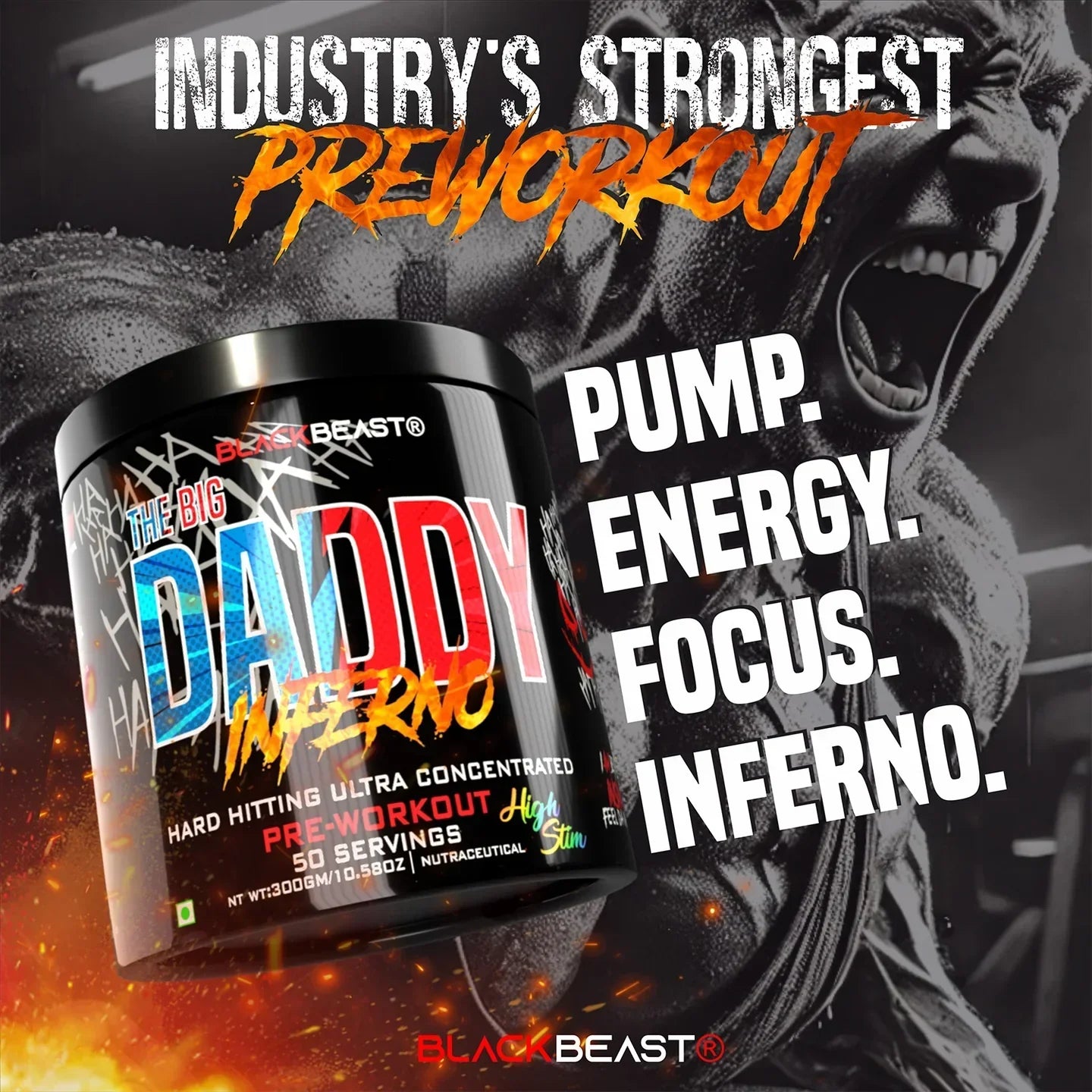 Black Beast The Big Daddy Inferno Preworkout Powder 300g